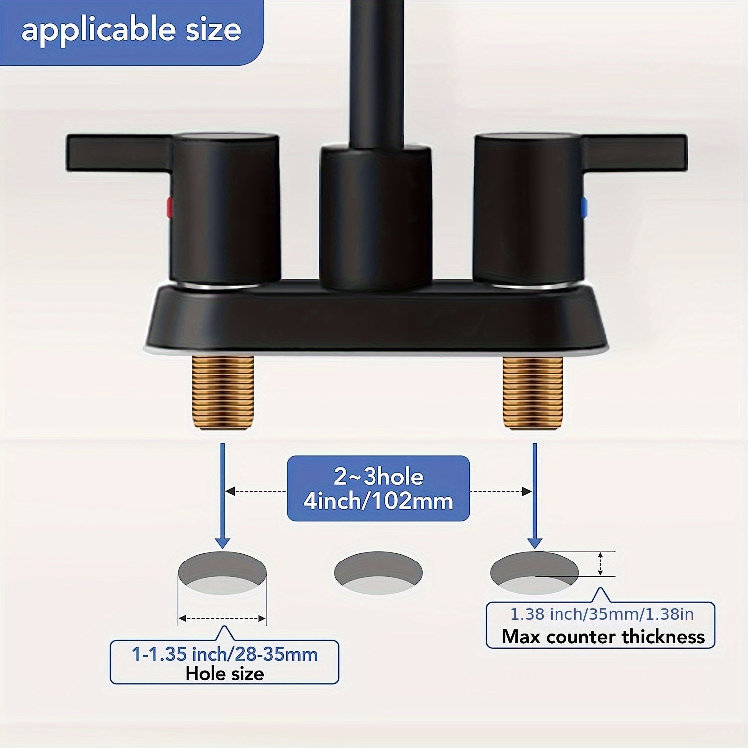 Brass 360° Swivel Bathroom Faucet (4-Inch Centerset)