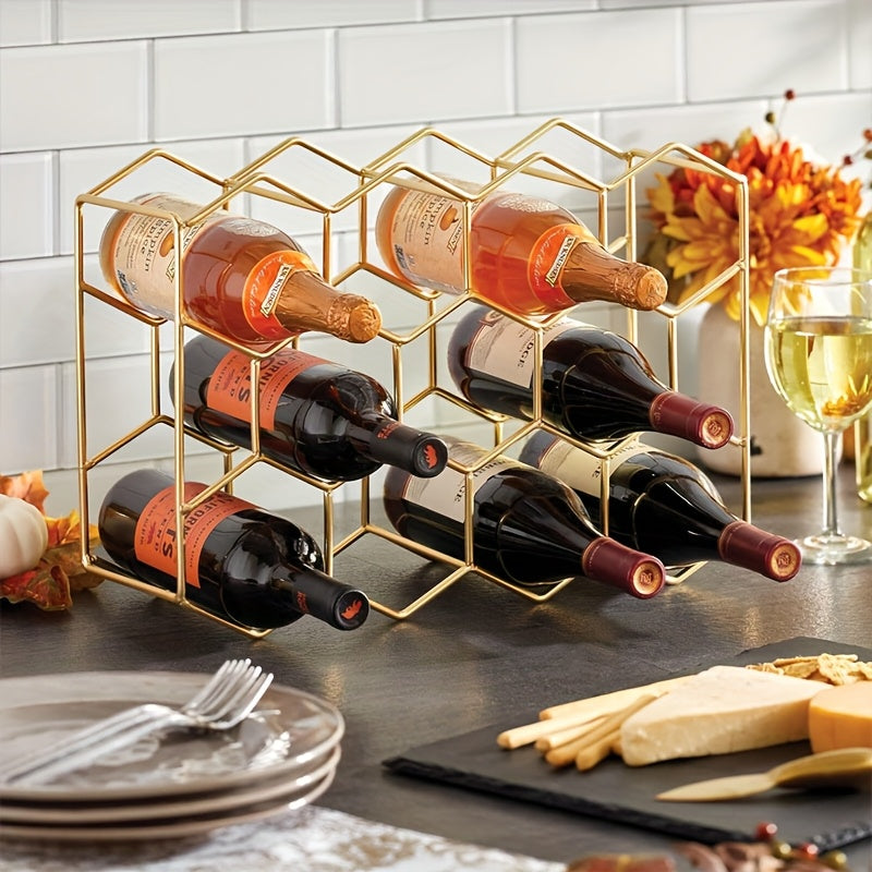 Freestanding Metal 3-Tier Wine Rack (14-Bottle Capacity)