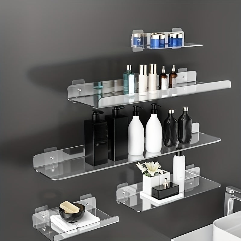 No-Drill Transparent Vinyl Hanging Shelf