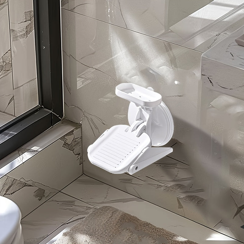 Wall-Mounted Suction-Cup Shower Foot Rest
