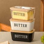 Airtight Silicone Seal Butter Dish (Bamboo Lid & Knife)
