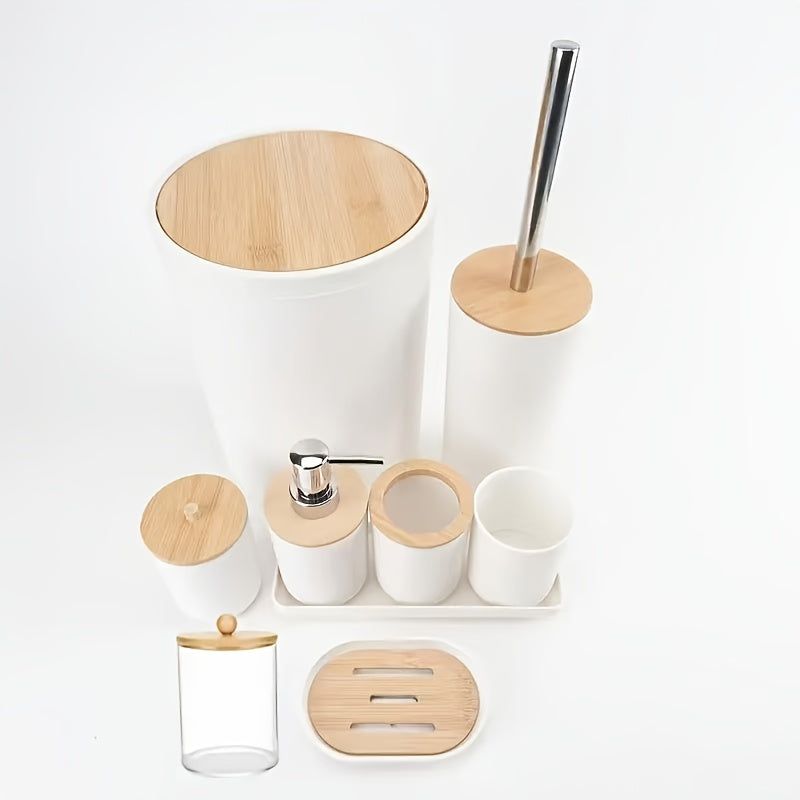 Complete 9-Piece Durable Plastic Bathroom Accessory Set