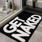 Soft Flannel Absorbent & Machine-Washable Bathroom Mat (Get Naked Print)