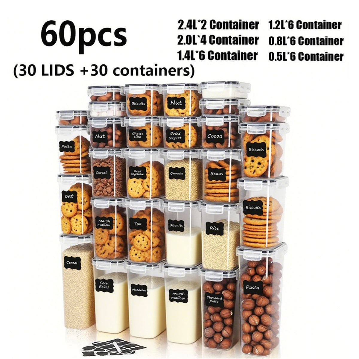 Airtight BPA-Free Flip-Top Food Storage Containers