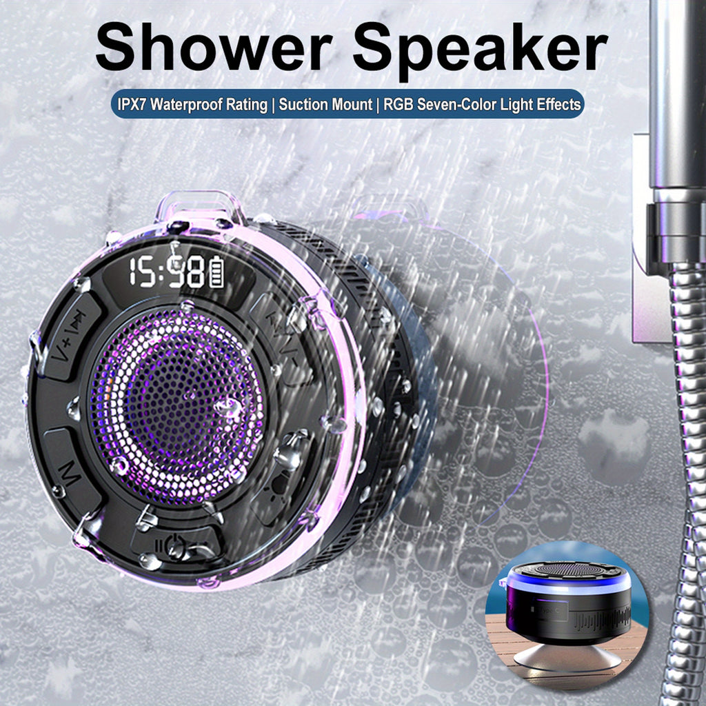 IPX7 Waterproof USB-C Rechargeable Bluetooth Shower Speaker