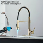 Brass 360° Swivel Kitchen Faucet (Hydroelectric LED)