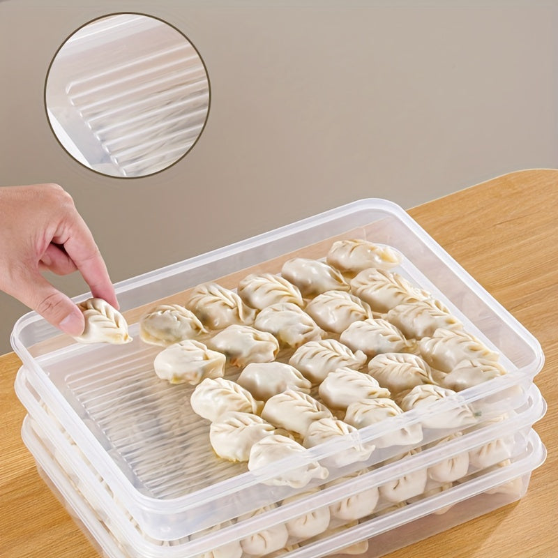 4-Layer Airtight Stackable Dumpling Storage Container (Freezer-Safe)