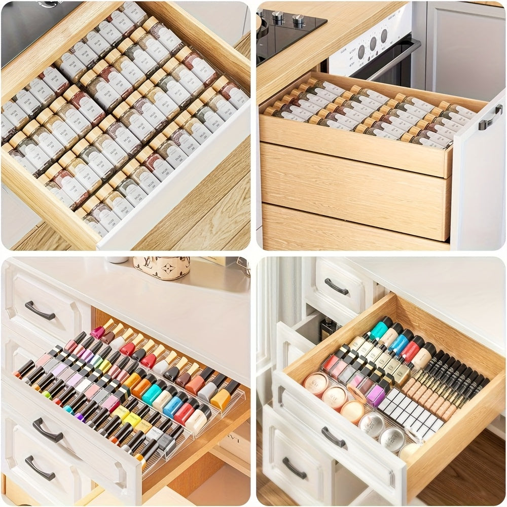 Expandable & Retractable Transparent Acrylic Spice Organizer (2-Tier)