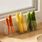 Transparent Food-Safe Easy-Grip Refrigerator Storage Bins (Set of 6)