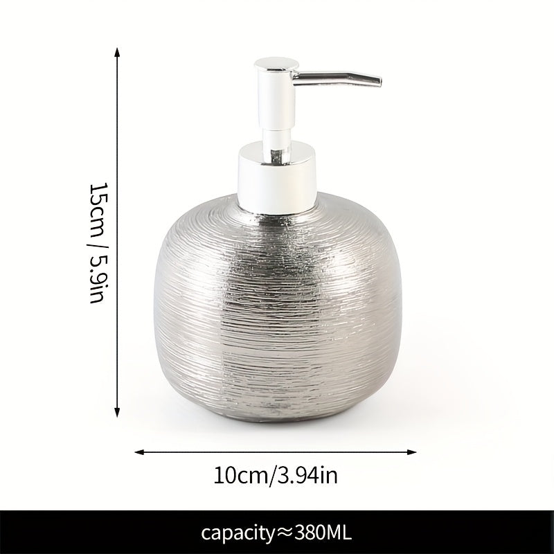 Brushed Electroplated Ceramic Soap Dispenser (Non-Slip Base)