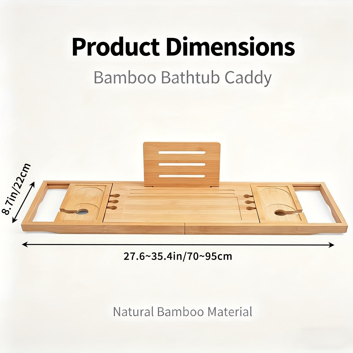 Retractable Bamboo Multi-Slot Bathtub Caddy