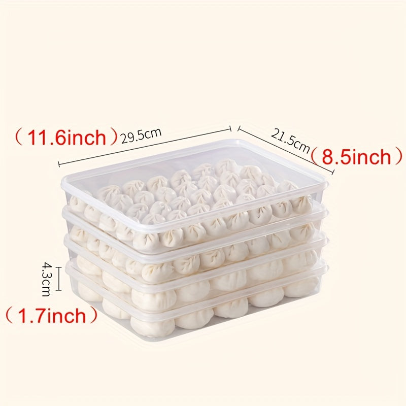 4-Layer Airtight Stackable Dumpling Storage Container (Freezer-Safe)