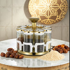 Clear Glass Rotating Multi-Hole Spice Jar Set (8-Piece)