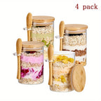Microwave-Safe Glass Overnight Oats Jar (500ml)