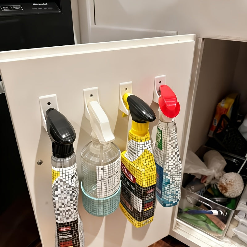 Durable Plastic Wall-Mount Spray Bottle Holder (Set of 4)