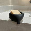 Self-Draining Matte Black Soap Dish (Anti-Slip Base)