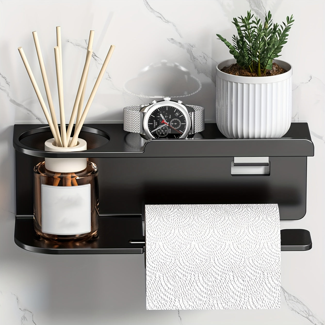 Self-Adhesive Wrought Iron Paper Towel Holder