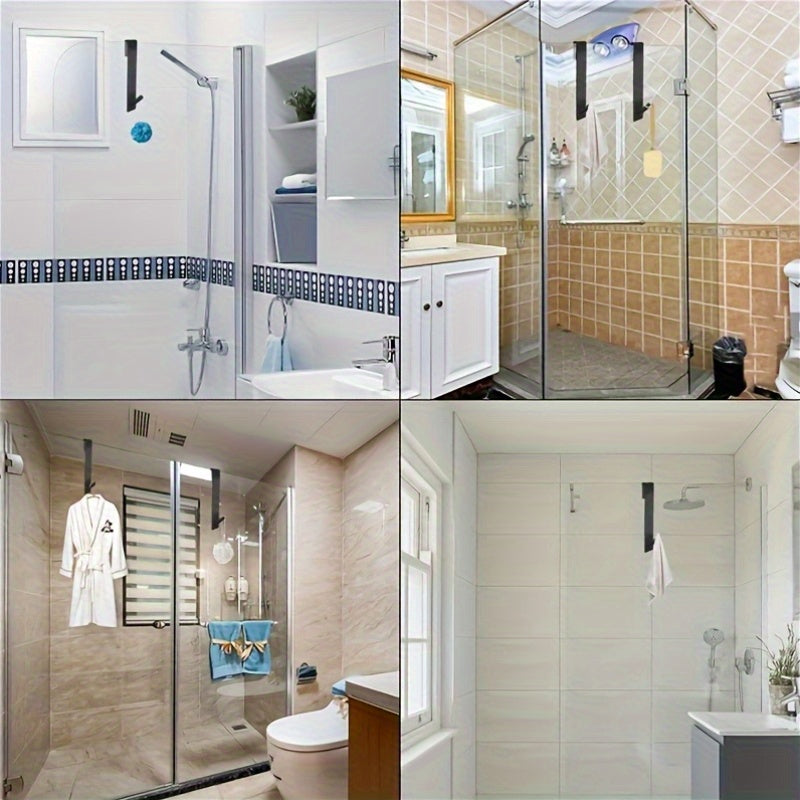 Stainless Steel Anti-Slip Shower Door Hooks (Set of 2)