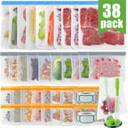 Leakproof BPA-Free Reusable Silicone Food Bags (38-Piece Set)