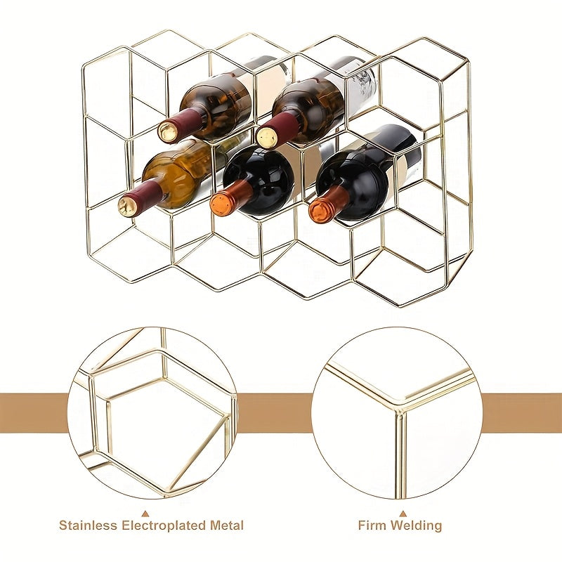 Freestanding Metal 3-Tier Wine Rack (14-Bottle Capacity)