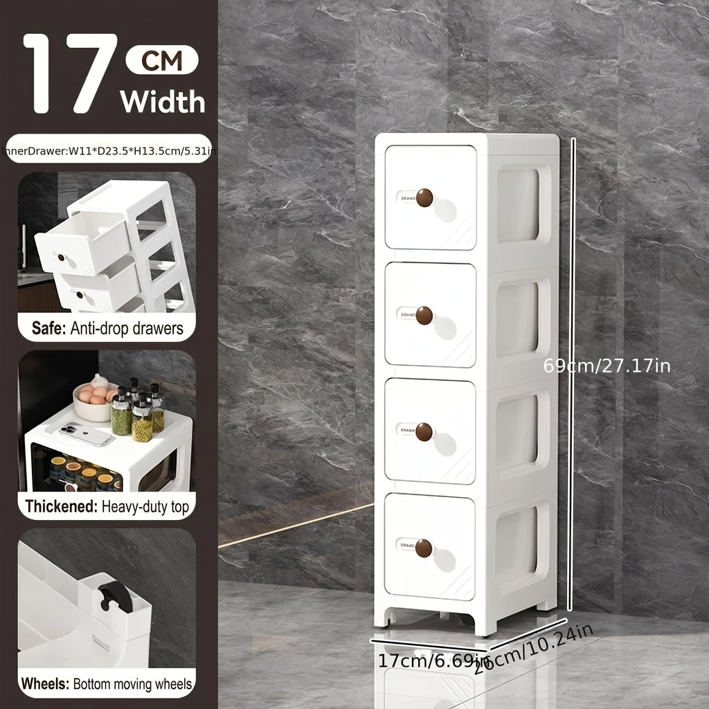 Slim Space-Saving Slide-Out Gap Shelf (4-Tier)