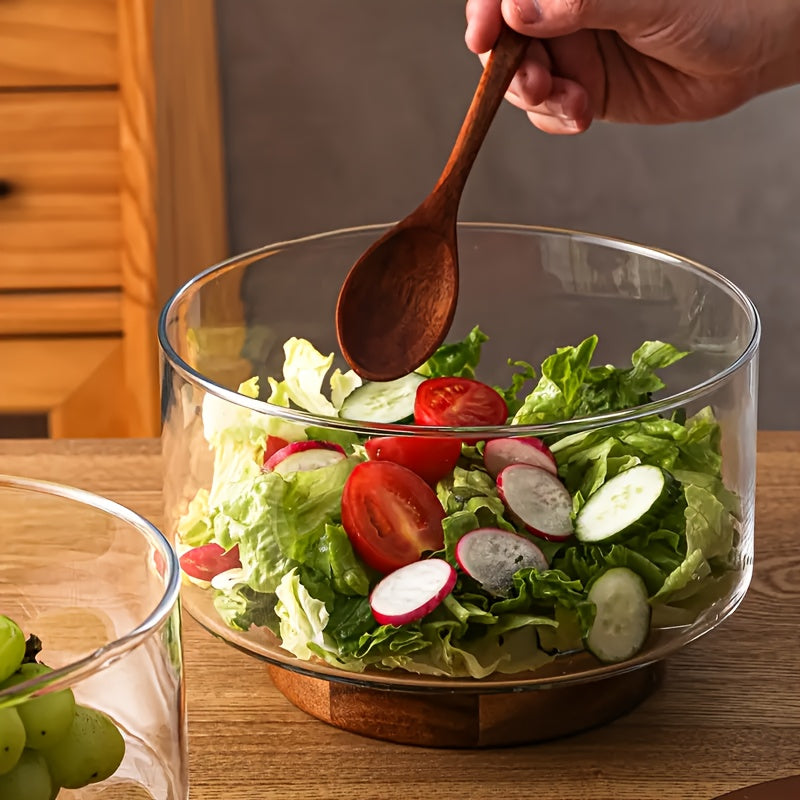 Scratch-Resistant Clear Glass Salad Bowl