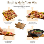 Interlocking Acacia Wood Charcuterie Boards (Set of 4)