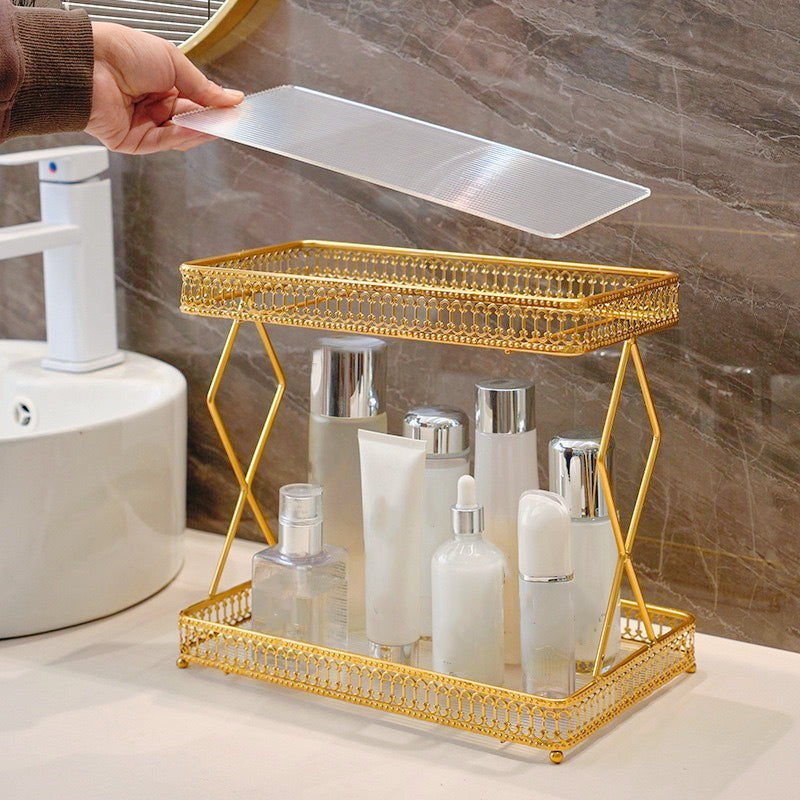 Polished Iron Geometric Storage Rack