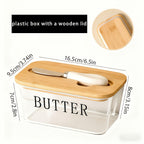 Airtight Silicone Seal Butter Dish (Bamboo Lid & Knife)