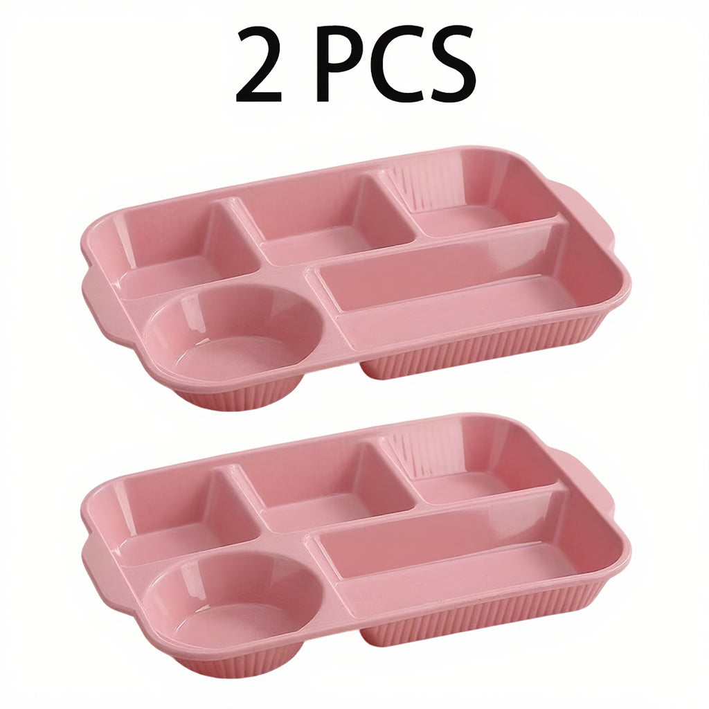 Break-Resistant 5-Compartment Dinner Plate (Set of 2)