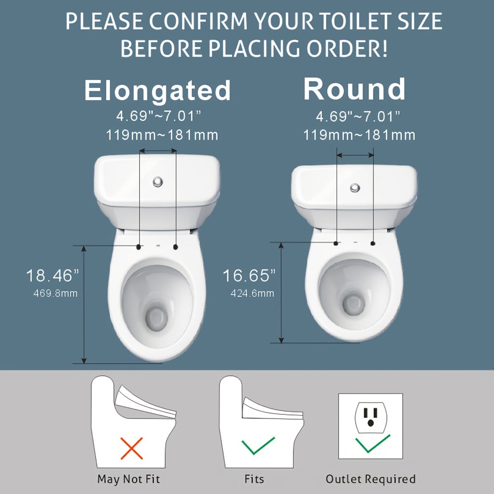Warm Water & Heated Bidet Toilet Seat (Wireless Remote)