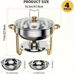 Titanium-Plated Stainless Steel Buffet Hot Pot Set (95% Pre-Assembled)
