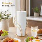 Stable Golden Metal Paper Towel & Cloth Holder (Countertop)