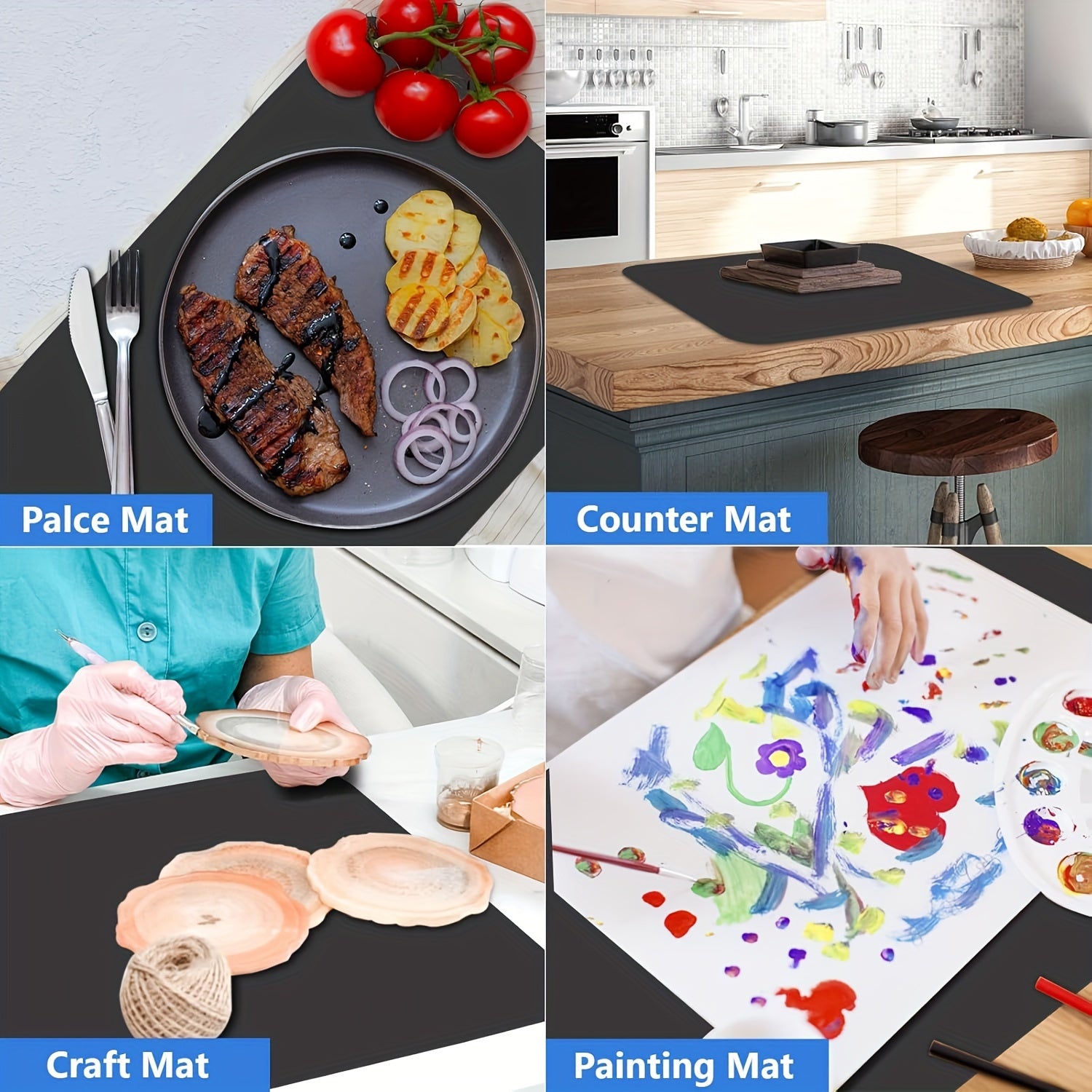 Heat-Resistant Non-Slip Silicone Countertop Mat