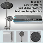 Hydroelectric LED Temperature-Control Wall-Mount Shower Panel
