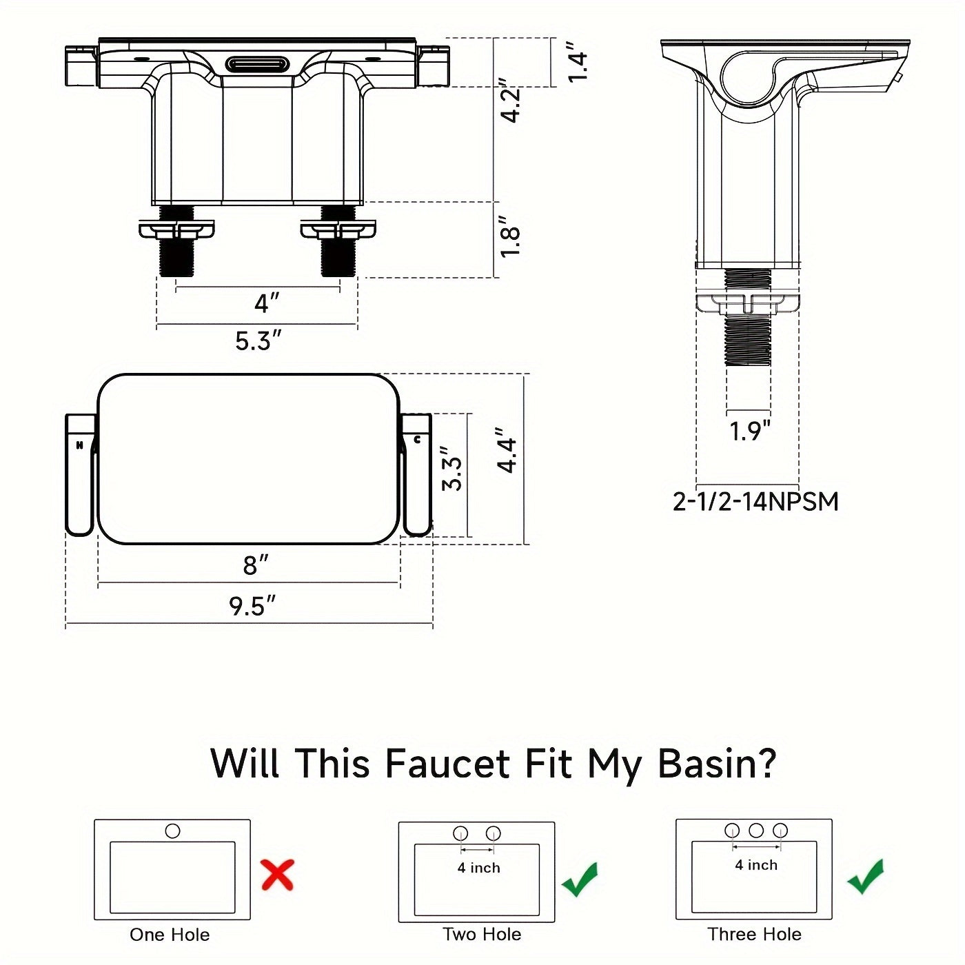 Matte Black Dual-Handle Water-Saving Bathroom Faucet (4-Inch Centerset)