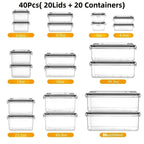 Airtight Latch & Microwave-Safe Food Storage Container Set (Set of 48)