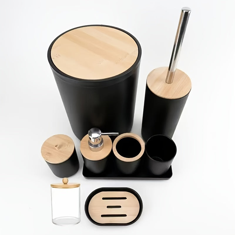 Complete 9-Piece Durable Plastic Bathroom Accessory Set