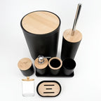 Complete 9-Piece Durable Plastic Bathroom Accessory Set