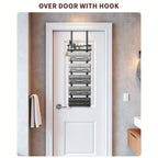No-Drill 6-Tier Stainless Steel Over-Door Towel Rack (With Storage Basket)