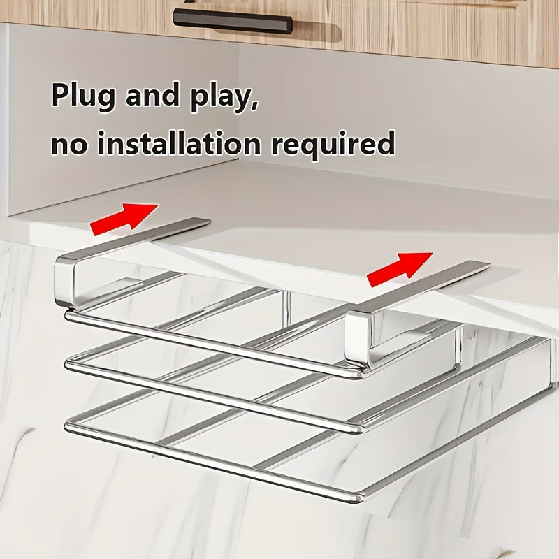 Space-Saving Stainless Steel Under-Cabinet Storage Rack