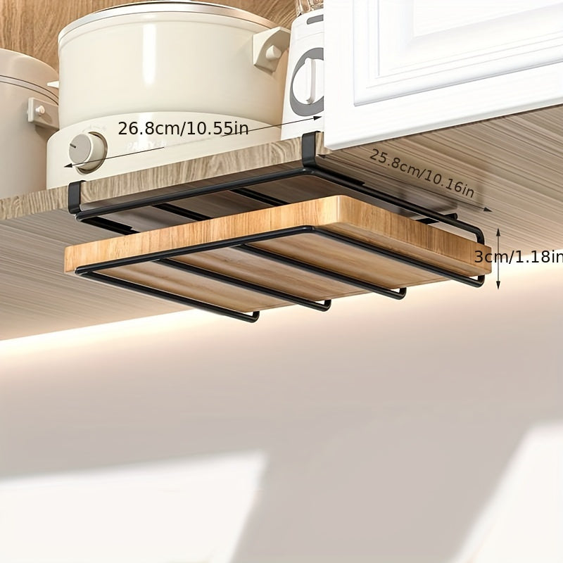 Space-Saving Stainless Steel Under-Cabinet Storage Rack