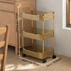 Ultra-Thin Plastic Rolling Storage Cart (3- or 4-Layer)