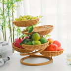 Food-Safe Stackable Rattan-Style Fruit & Snack Basket