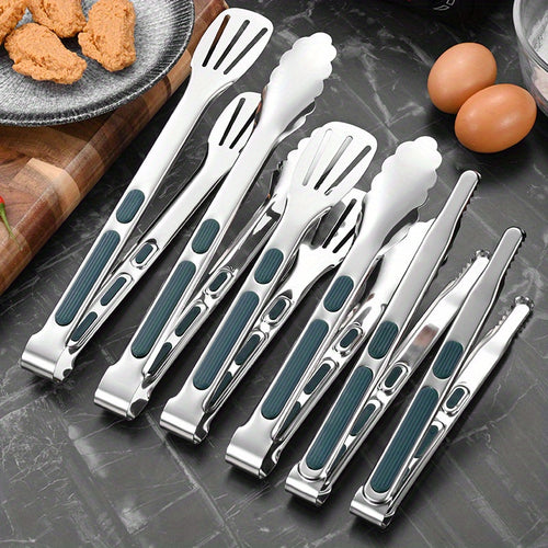 201 Stainless Steel Silicone-Grip Food Tongs (Set of 3)