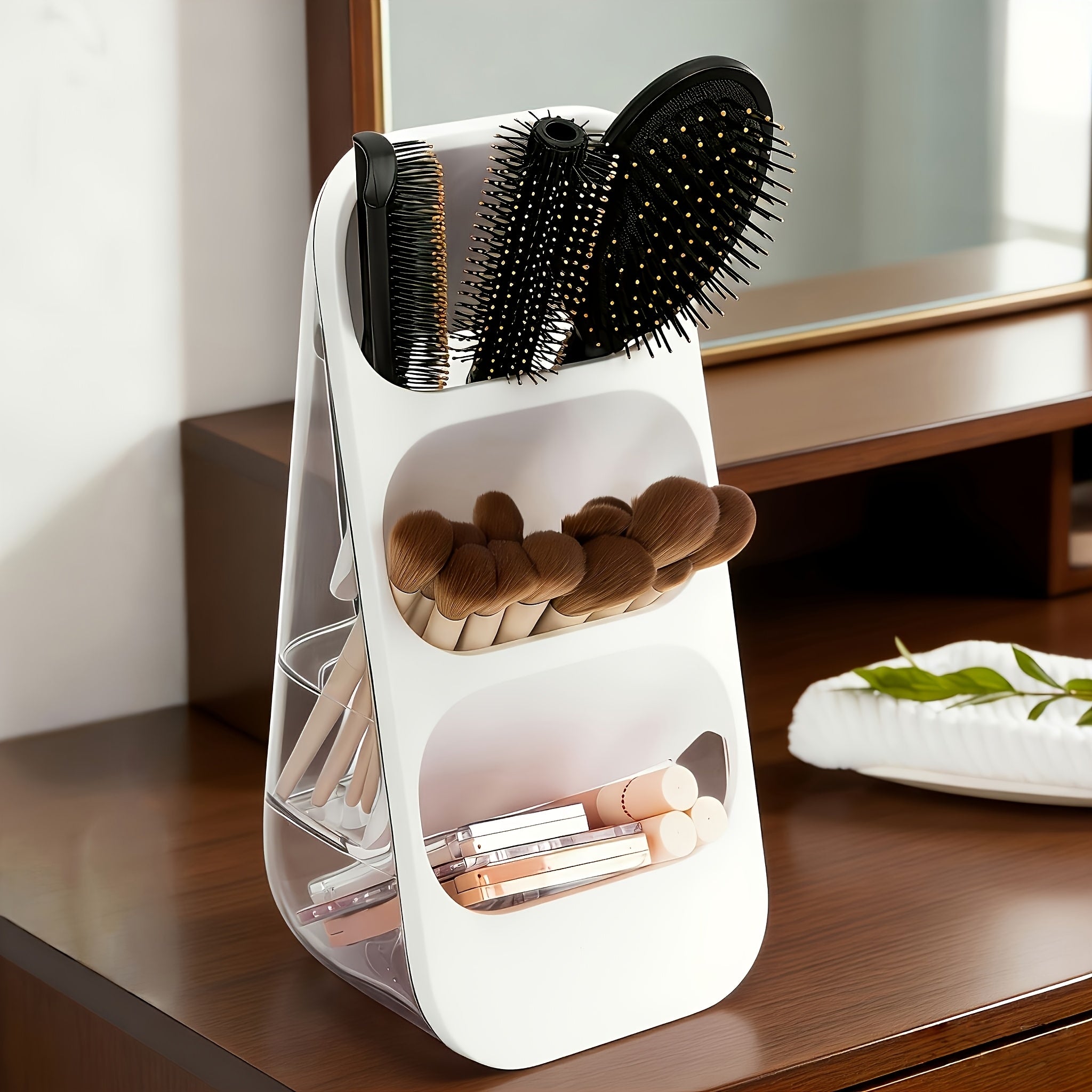 Large-Capacity Clear Acrylic Makeup Organizer (Multi-Compartment)