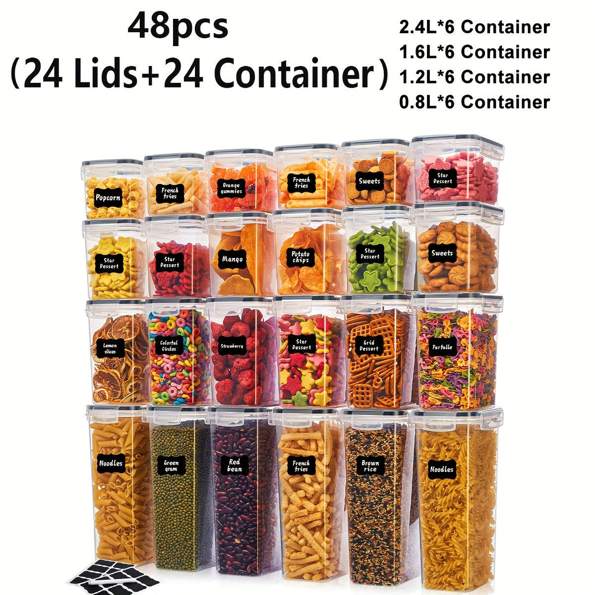 Airtight BPA-Free Flip-Top Food Storage Containers