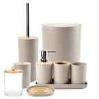 Complete 9-Piece Durable Plastic Bathroom Accessory Set
