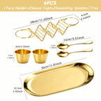 Gold 410 Stainless Steel Taco Serving Set (6-Piece)