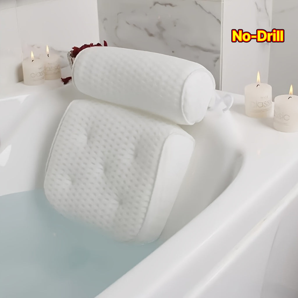 Ergonomic Quick-Dry Mesh Bathtub Pillow (6 Suction Cups)